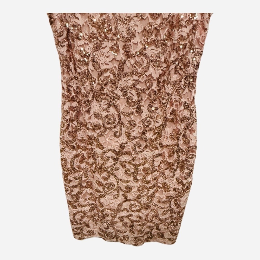 Marina Sequin Plus Size Pink Bodycon Mini Dress Size 14 NWT Formal Wedding Party - Picture 4 of 7